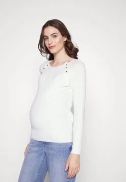 Nursing - Button Opening - Pullover - White