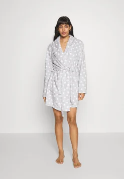 Anna Field Peignoir - Grey/White