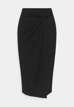 Anna Field Front Knot Midi Skirt - Jupe Crayon - Black