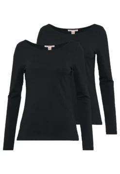 Anna Field 2 Pack - T-Shirt À Manches Longues - Black