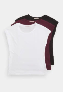 Anna Field 3 Pack - T-Shirt Basique - Dark Red/White/Black -Anna Field 753a8a99160b4c0e8cf63e3a73f26cb2 scaled