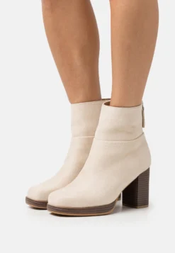 Wide Fit - Bottines À Plateau - Beige