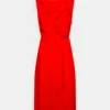 Anna Field Volant Midi Dress - Robe De Jour - Red