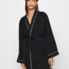 Anna Field Amanda Satin Dressing Gown - Peignoir - Black