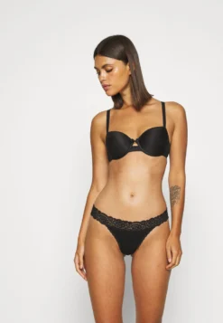 Anna Field 10Pp Cotton And Lace Thong - String - Black