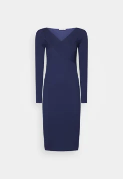 Anna Field V Ausschnitt Bodycon Midi Strickkleid - Robe Fourreau - Dark Blue